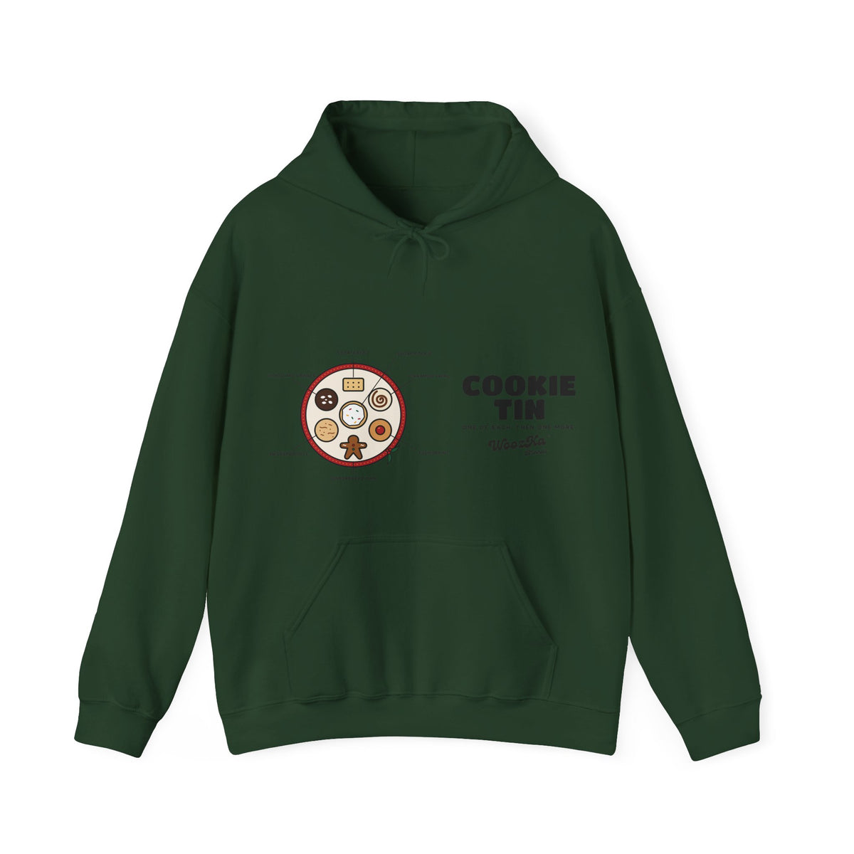 WoozKa Brands Christmas Cookie Hoodie, Holiday Baking Wide Front Print
