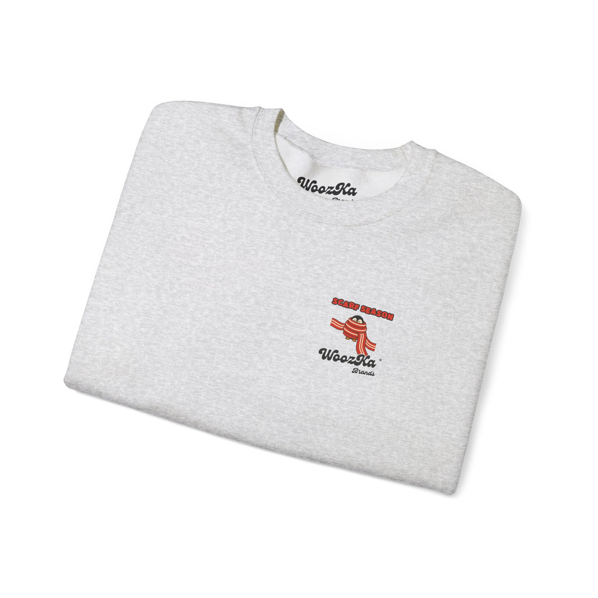WoozKa Brands Scarf Season Penguin Crewneck Sweatshirt, Two-Sided Graphic