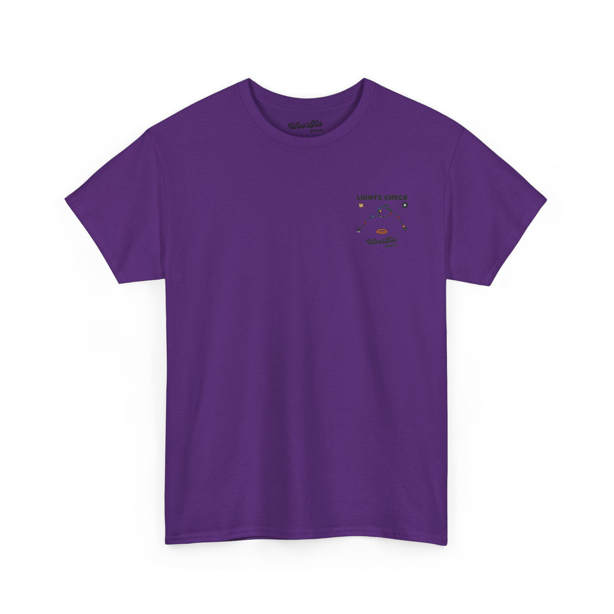 WoozKa Brands Christmas Lights T-Shirt, Funny Holiday Decorating Back Print