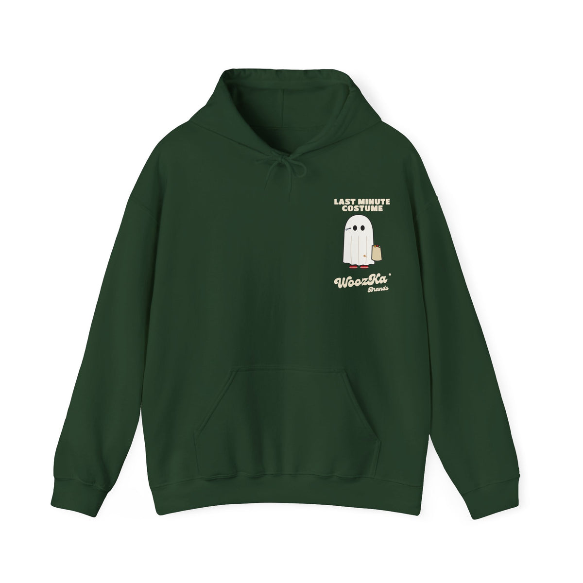 WoozKa Brands Lazy Halloween Costume Hoodie, Funny Ghost Sheet Back Print
