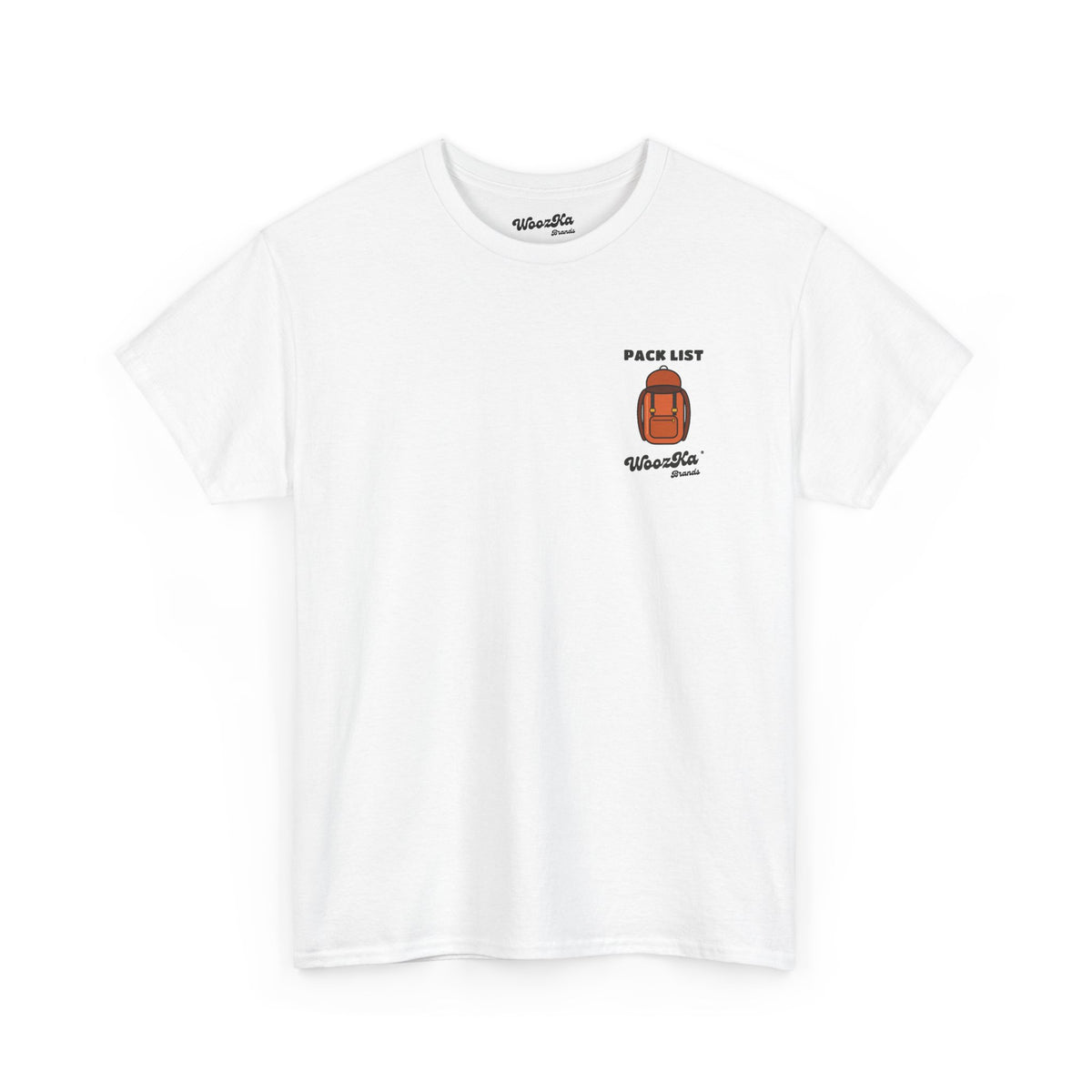 WoozKa Brands Hiking T-Shirt, Backpacking Gear List Back Print
