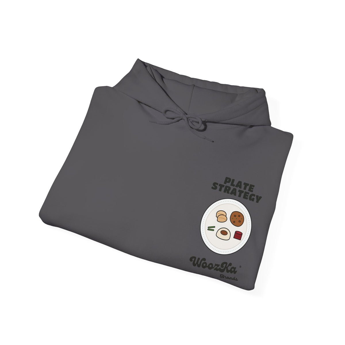 WoozKa Brands Funny Thanksgiving Hoodie, Turkey Dinner Plate Back Print