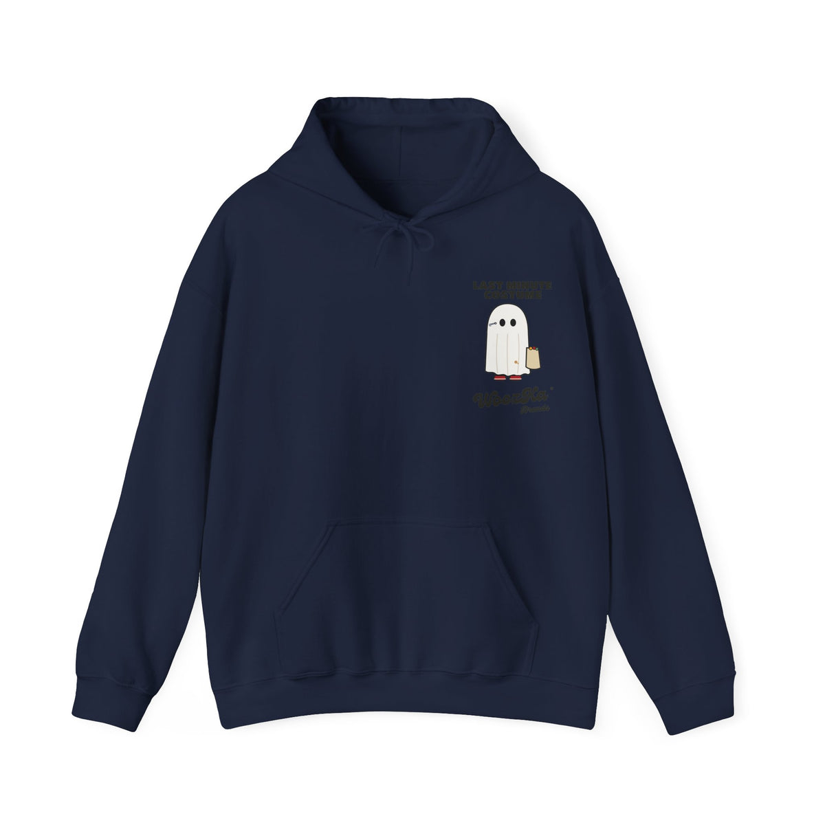 WoozKa Brands Lazy Halloween Costume Hoodie, Funny Ghost Wide Back Print