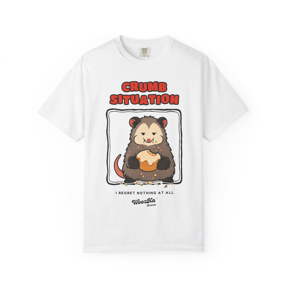WoozKa Brands Funny Possum Heavyweight Tee, Cute Opossum Pastry Front Print