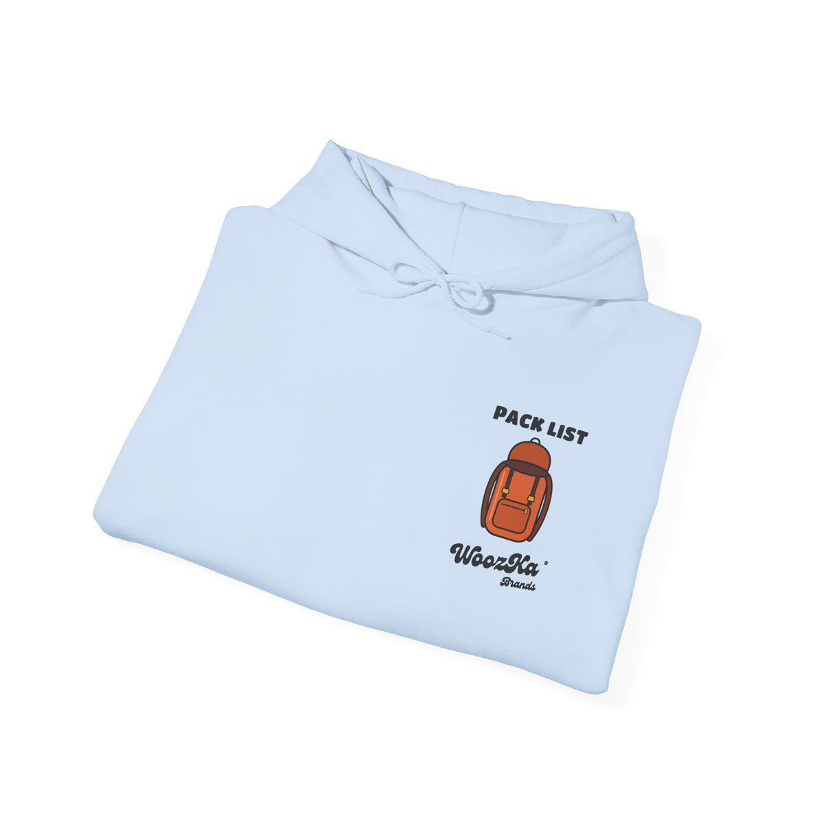 WoozKa Brands Hiking Hoodie, Backpacking Gear List Back Print