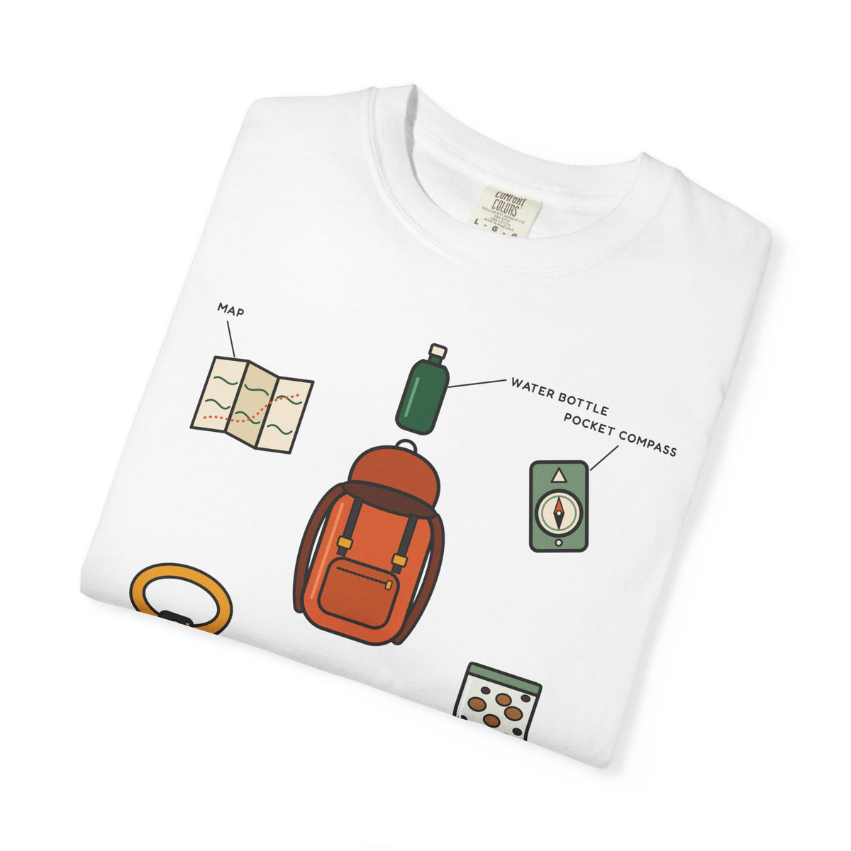 WoozKa Brands Hiking Heavyweight Tee, Backpacking Gear List Front Print