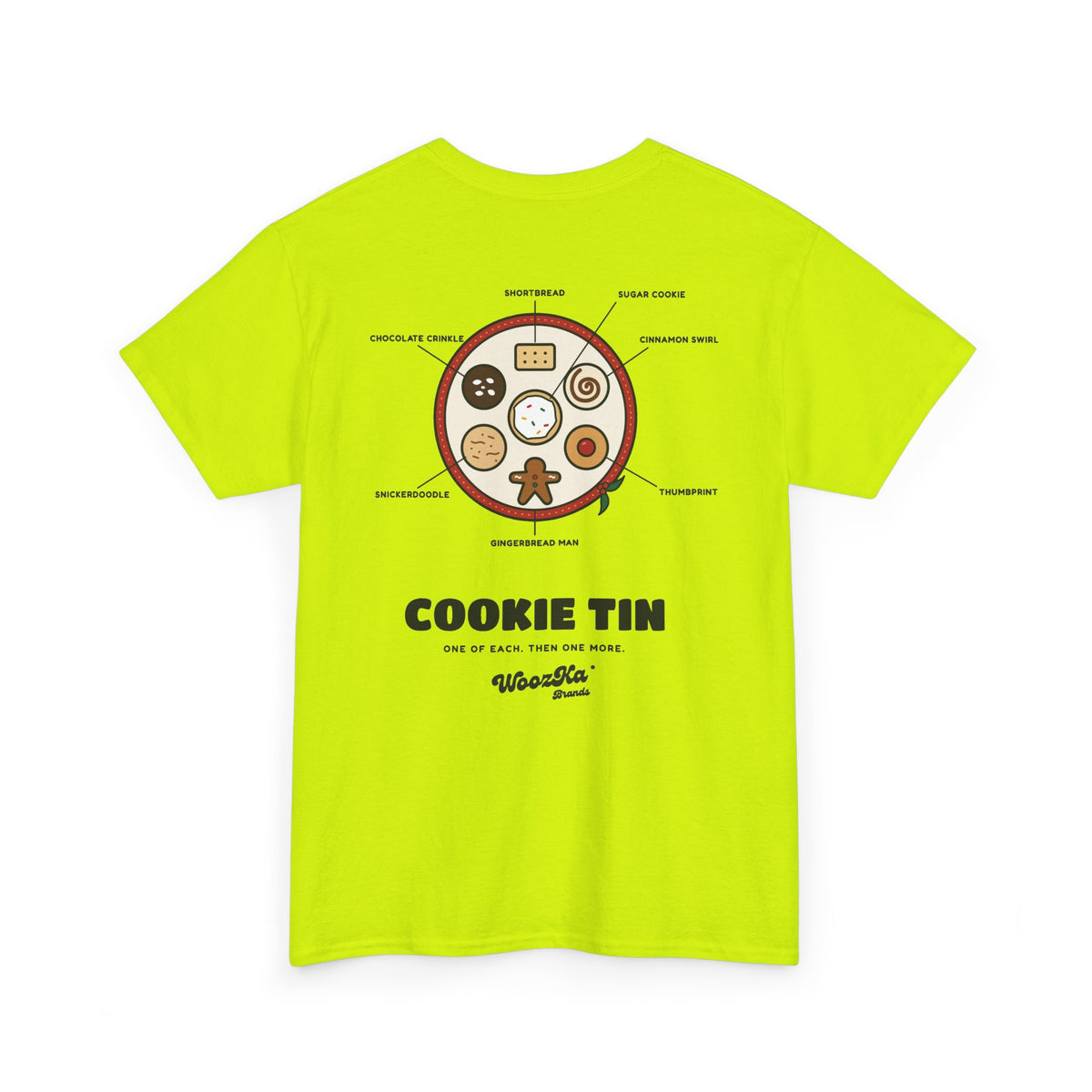 WoozKa Brands Christmas Cookie T-Shirt, Holiday Baking Back Print