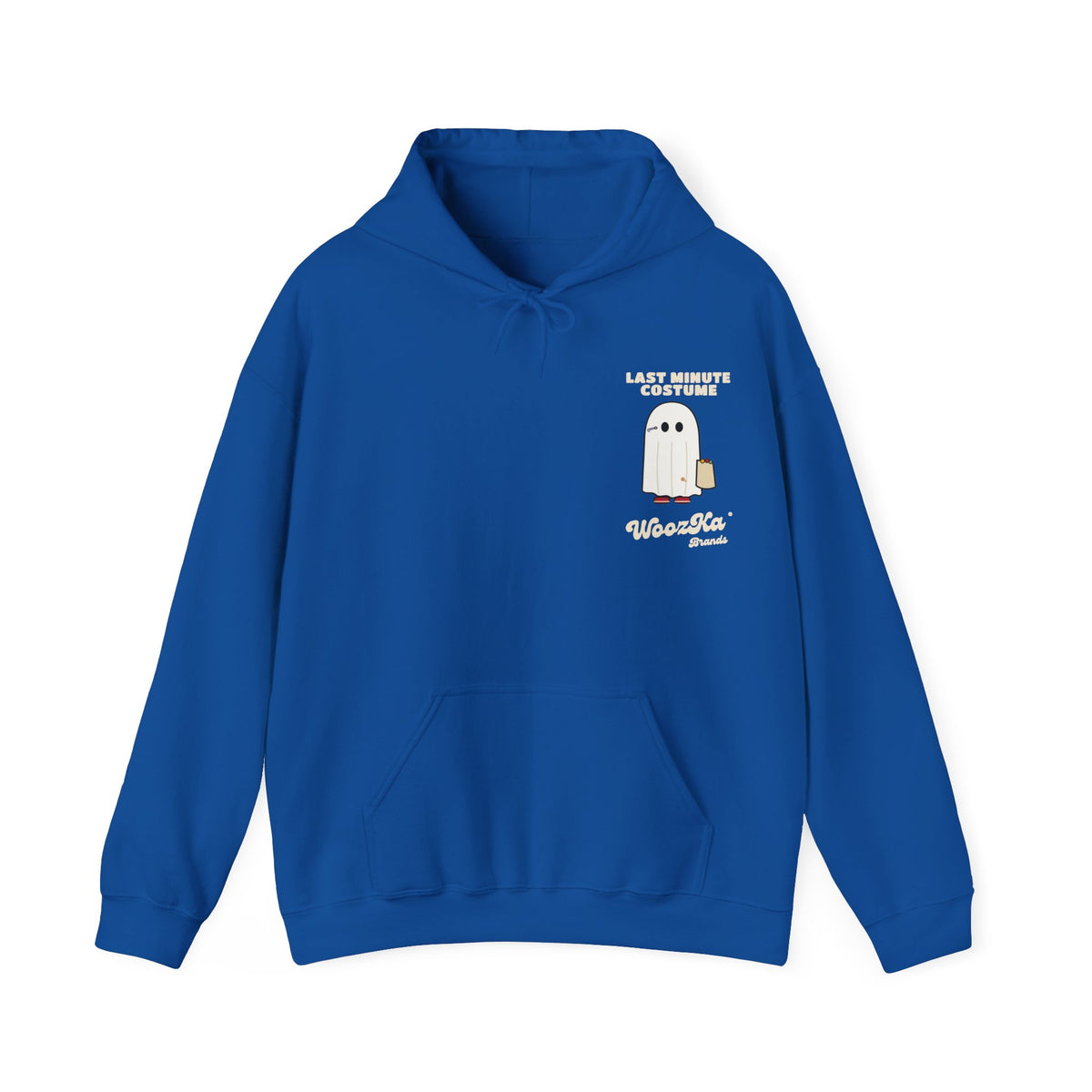 WoozKa Brands Lazy Halloween Costume Hoodie, Funny Ghost Sheet Back Print