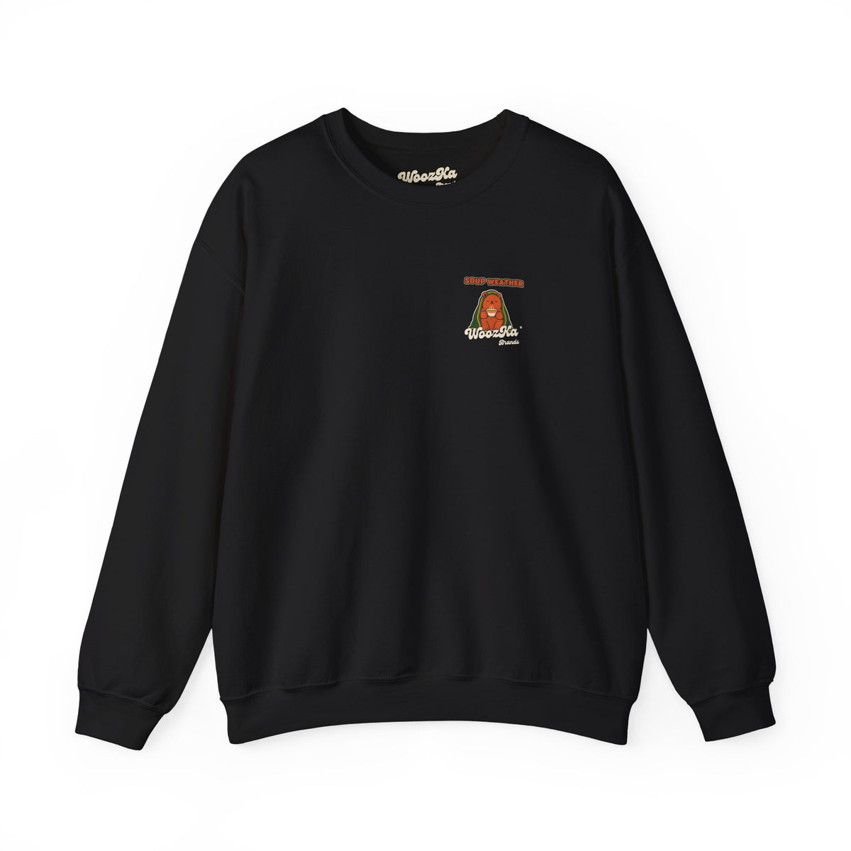 WoozKa Brands Soup Weather Bear Crewneck Sweatshirt, Front and Back Graphic
