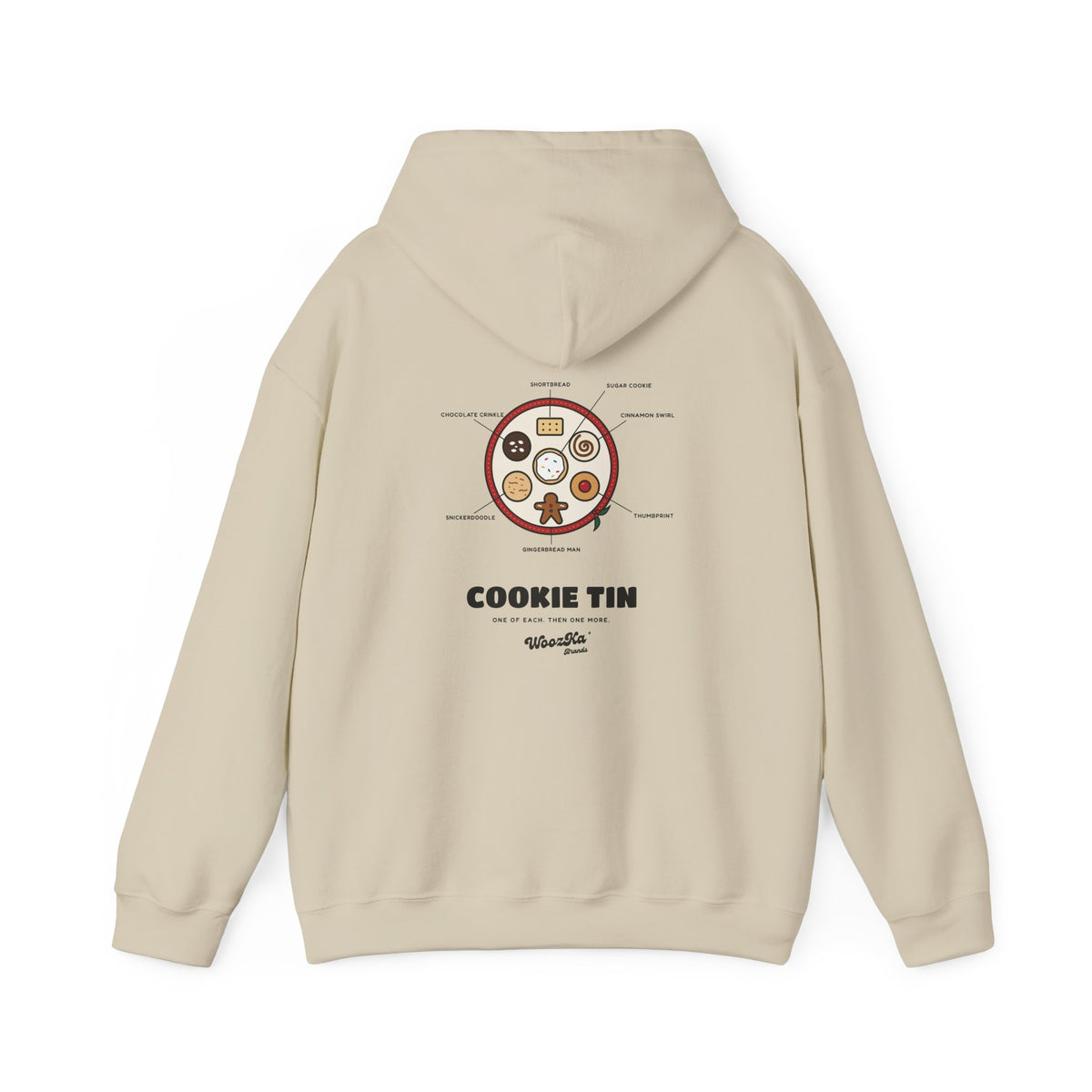 WoozKa Brands Christmas Cookie Hoodie, Holiday Baking Back Print