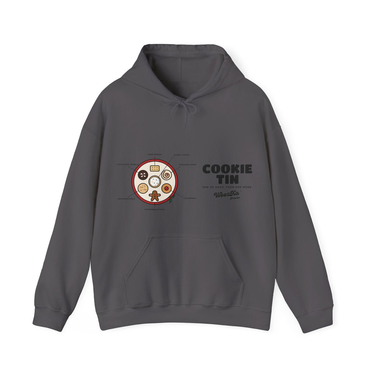 WoozKa Brands Christmas Cookie Hoodie, Holiday Baking Wide Front Print
