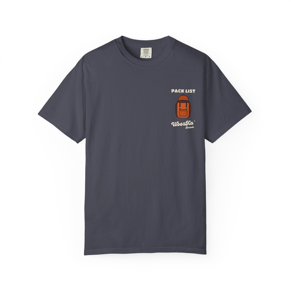 WoozKa Brands Hiking Heavyweight Tee, Backpacking Gear List Back Print
