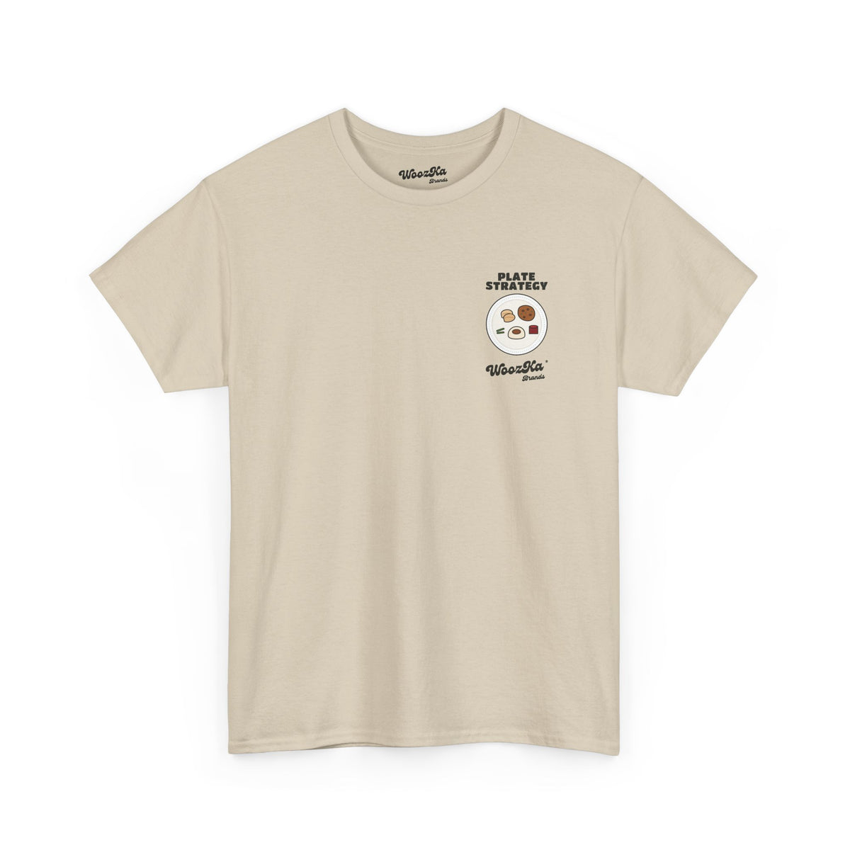 WoozKa Brands Funny Thanksgiving T-Shirt, Turkey Dinner Plate Back Print