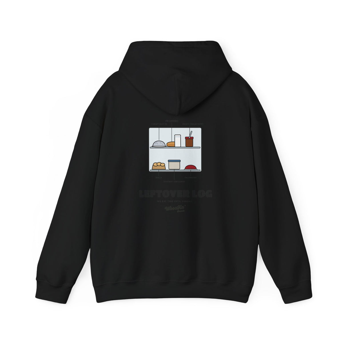WoozKa Brands Funny Thanksgiving Leftovers Hoodie, Turkey Pie Back Print