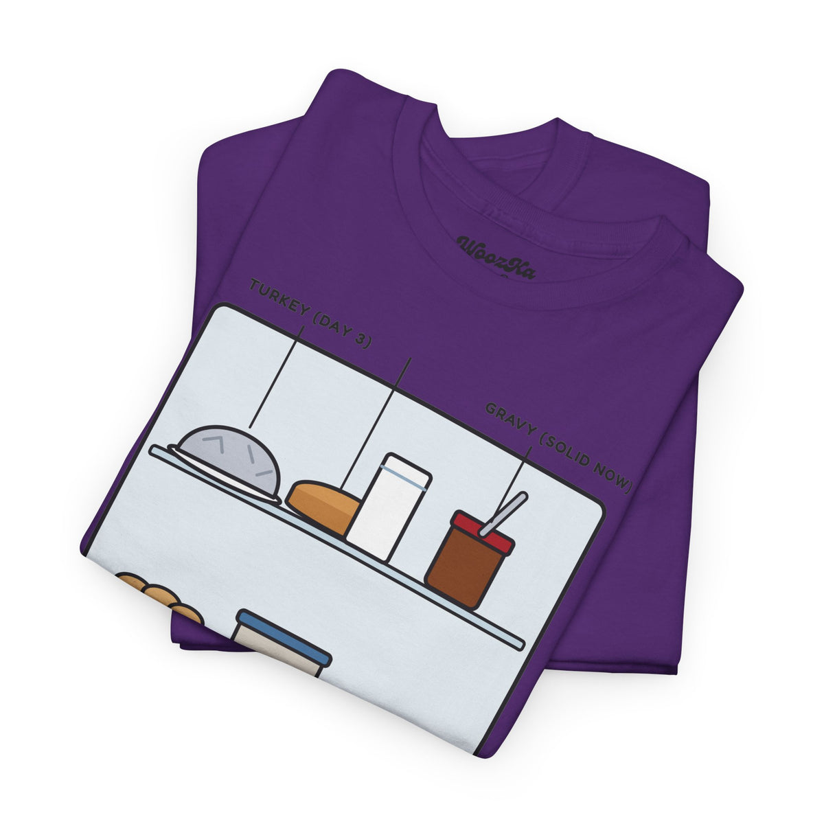 WoozKa Brands Funny Thanksgiving Leftovers T-Shirt, Turkey Pie Front Print