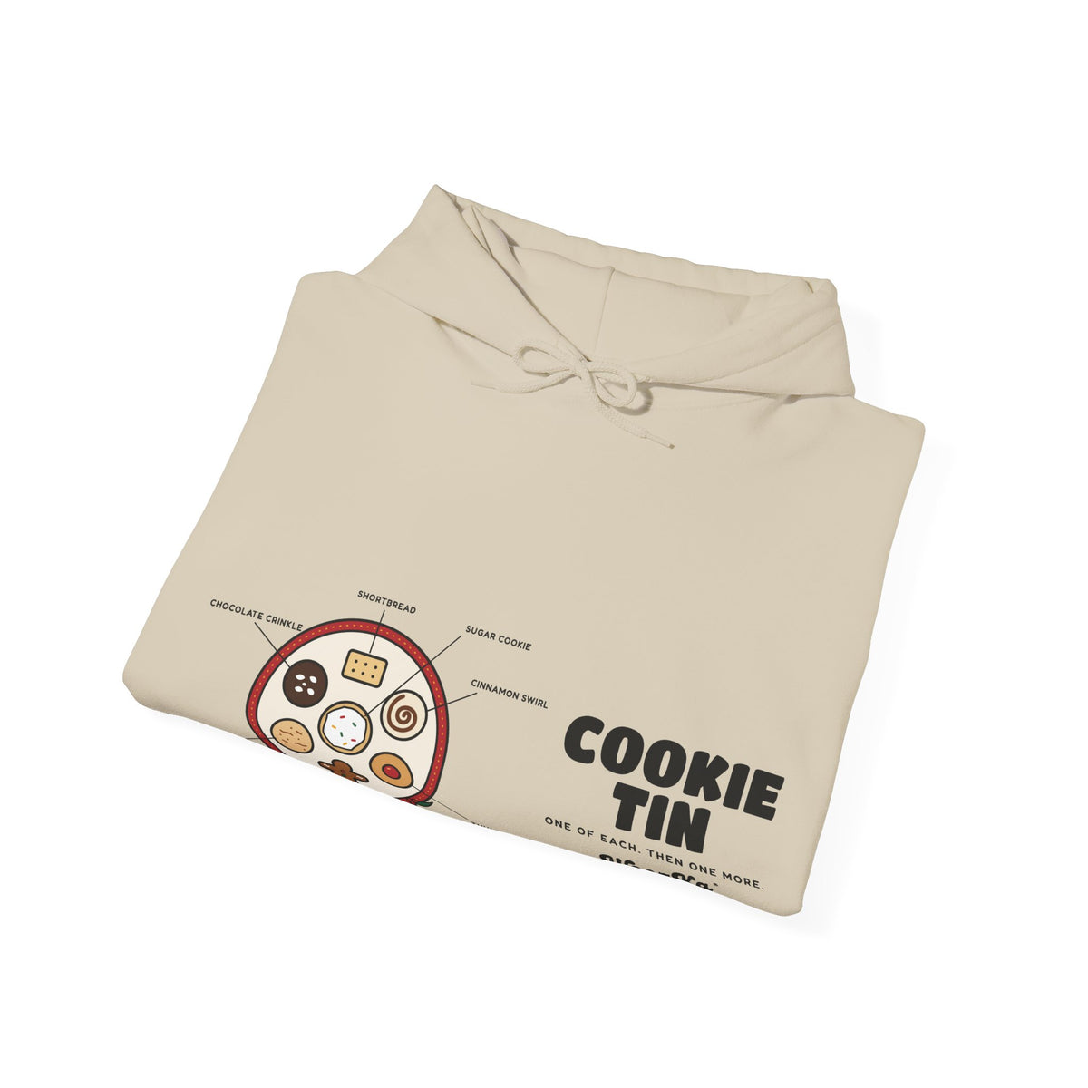 WoozKa Brands Christmas Cookie Hoodie, Holiday Baking Wide Front Print