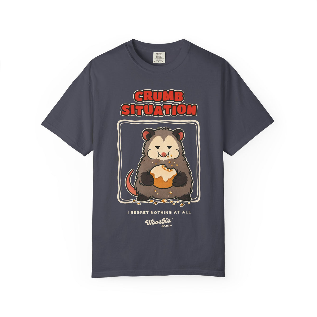 WoozKa Brands Funny Possum Heavyweight Tee, Cute Opossum Pastry Front Print