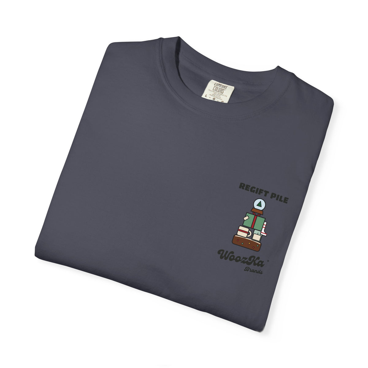 WoozKa Brands Funny Christmas Heavyweight Tee, Regift Office Back Print