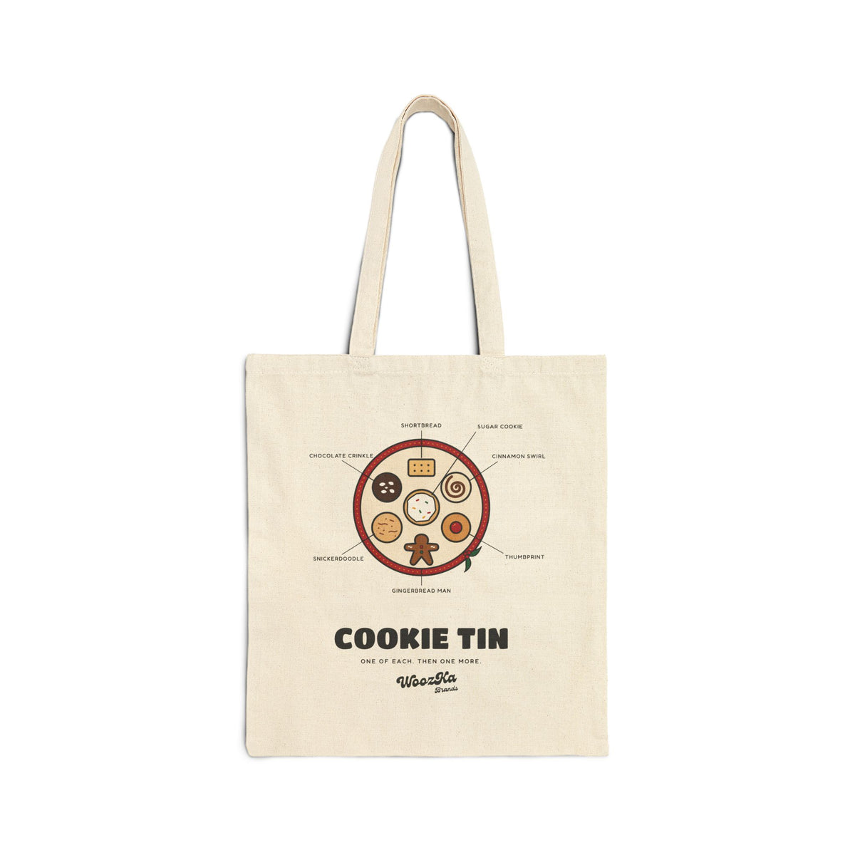 WoozKa Brands Christmas Cookie Tote Bag, Holiday Baking Canvas Tote