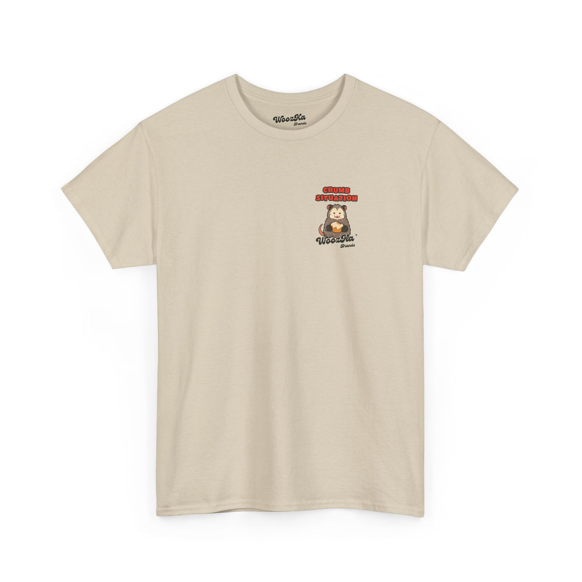 WoozKa Brands Crumb Situation Opossum Heavy Cotton T-Shirt, Two-Sided