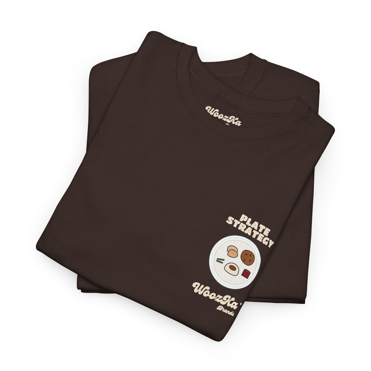 WoozKa Brands Funny Thanksgiving T-Shirt, Turkey Dinner Plate Back Print