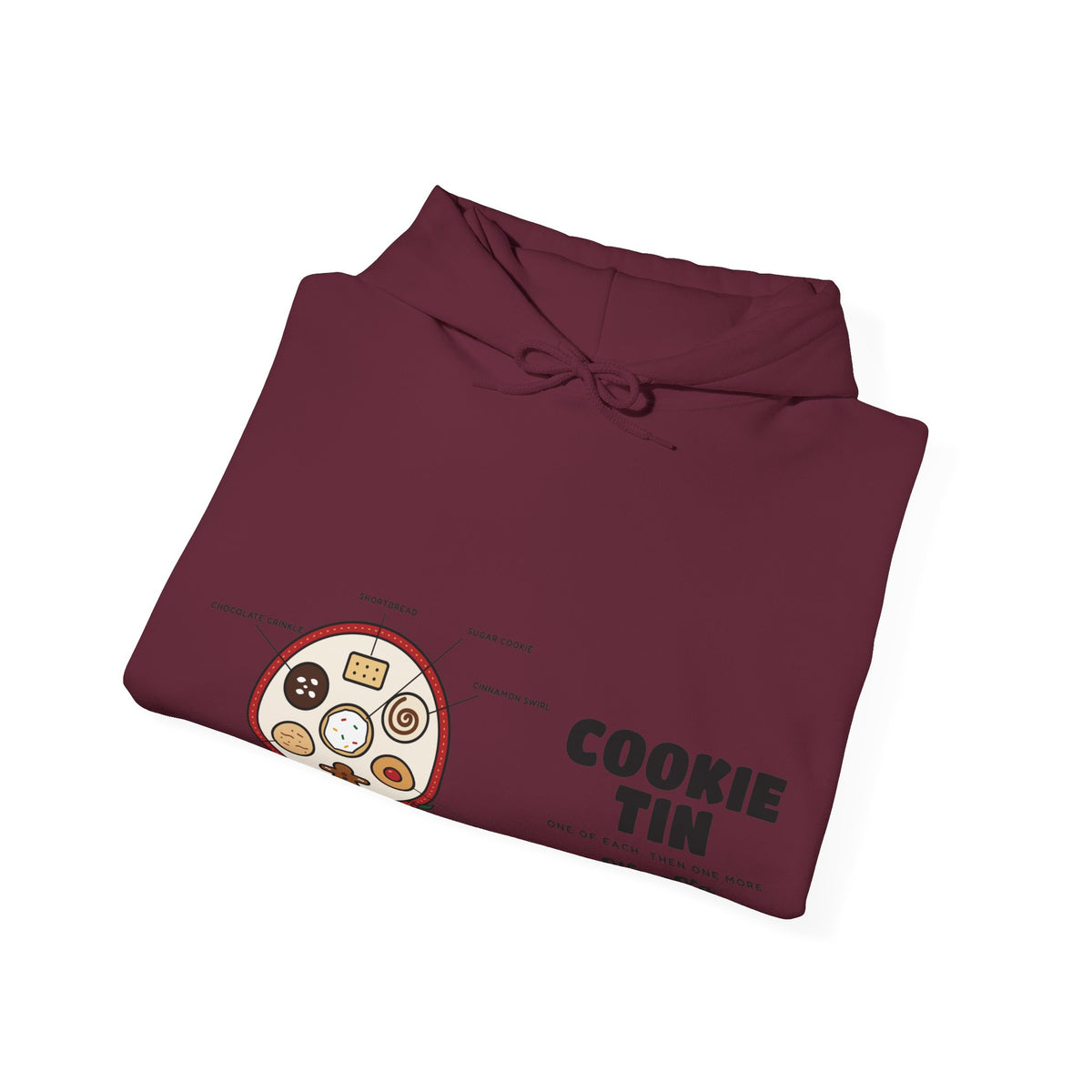 WoozKa Brands Christmas Cookie Hoodie, Holiday Baking Wide Front Print