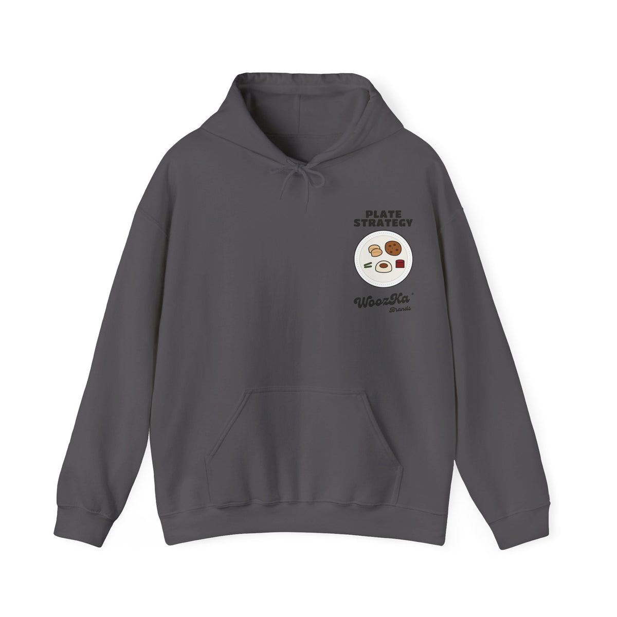 WoozKa Brands Funny Thanksgiving Hoodie, Turkey Dinner Plate Back Print