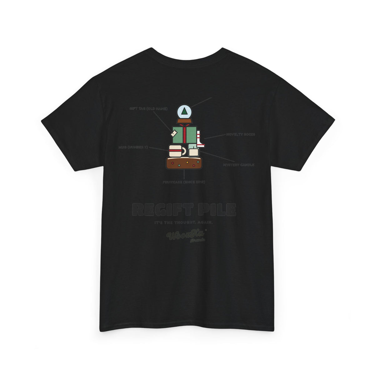 WoozKa Brands Funny Christmas T-Shirt, Regift Office Party Back Print