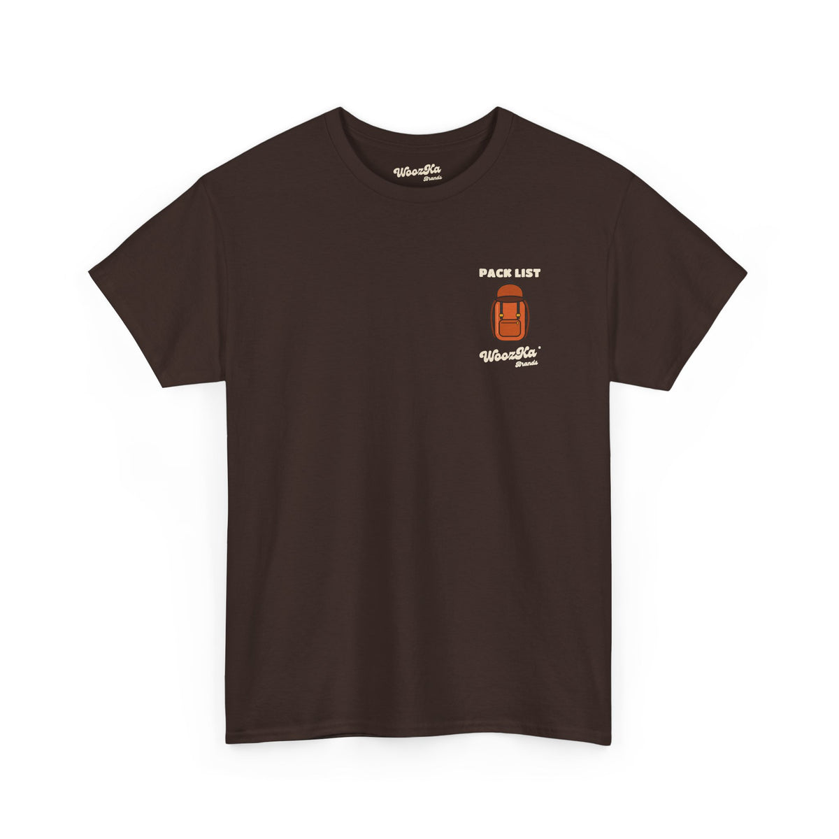 WoozKa Brands Hiking T-Shirt, Backpacking Gear List Back Print