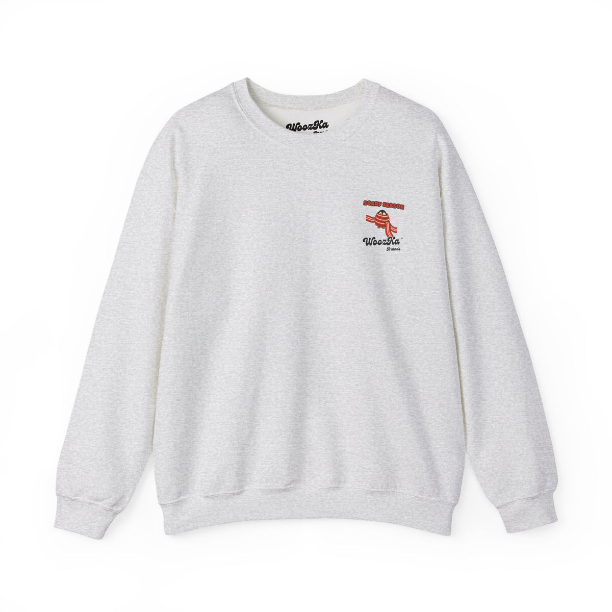WoozKa Brands Cute Penguin Winter Sweatshirt, Funny Long Scarf Back Print