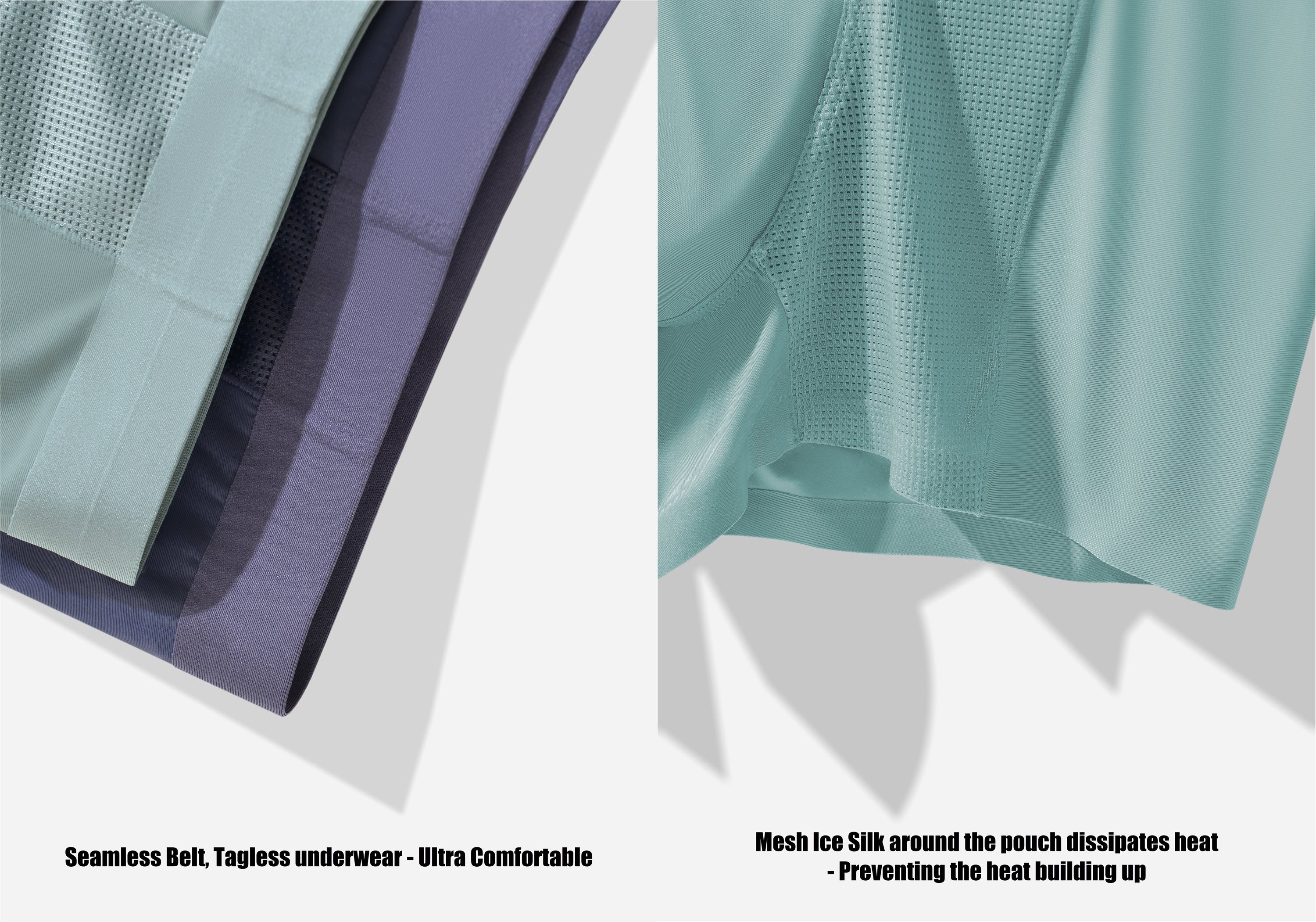 Ice Silk Men's Underwear - Breathable Super Soft Seamless Boxer Briefs, Moisture Wicking Trunks