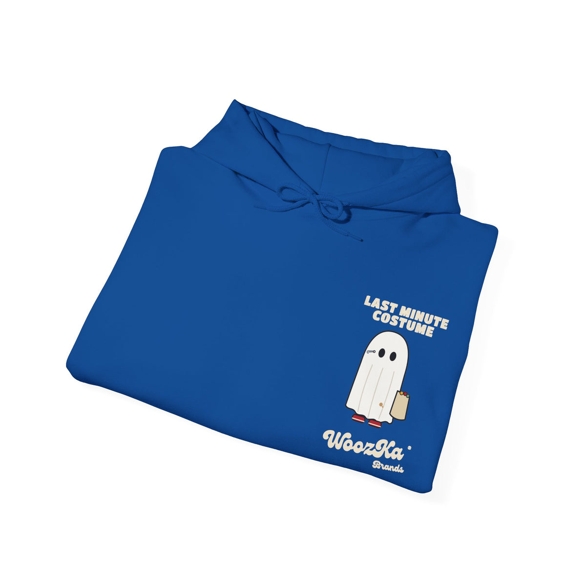 WoozKa Brands Lazy Halloween Costume Hoodie, Funny Ghost Sheet Back Print