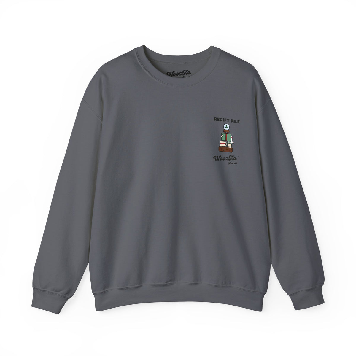 WoozKa Brands Funny Christmas Sweatshirt, Regift Office Party Back Print