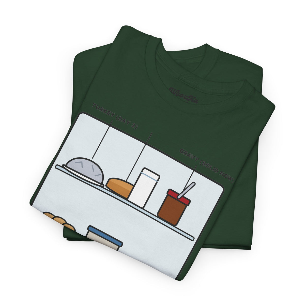 WoozKa Brands Funny Thanksgiving Leftovers T-Shirt, Turkey Pie Front Print