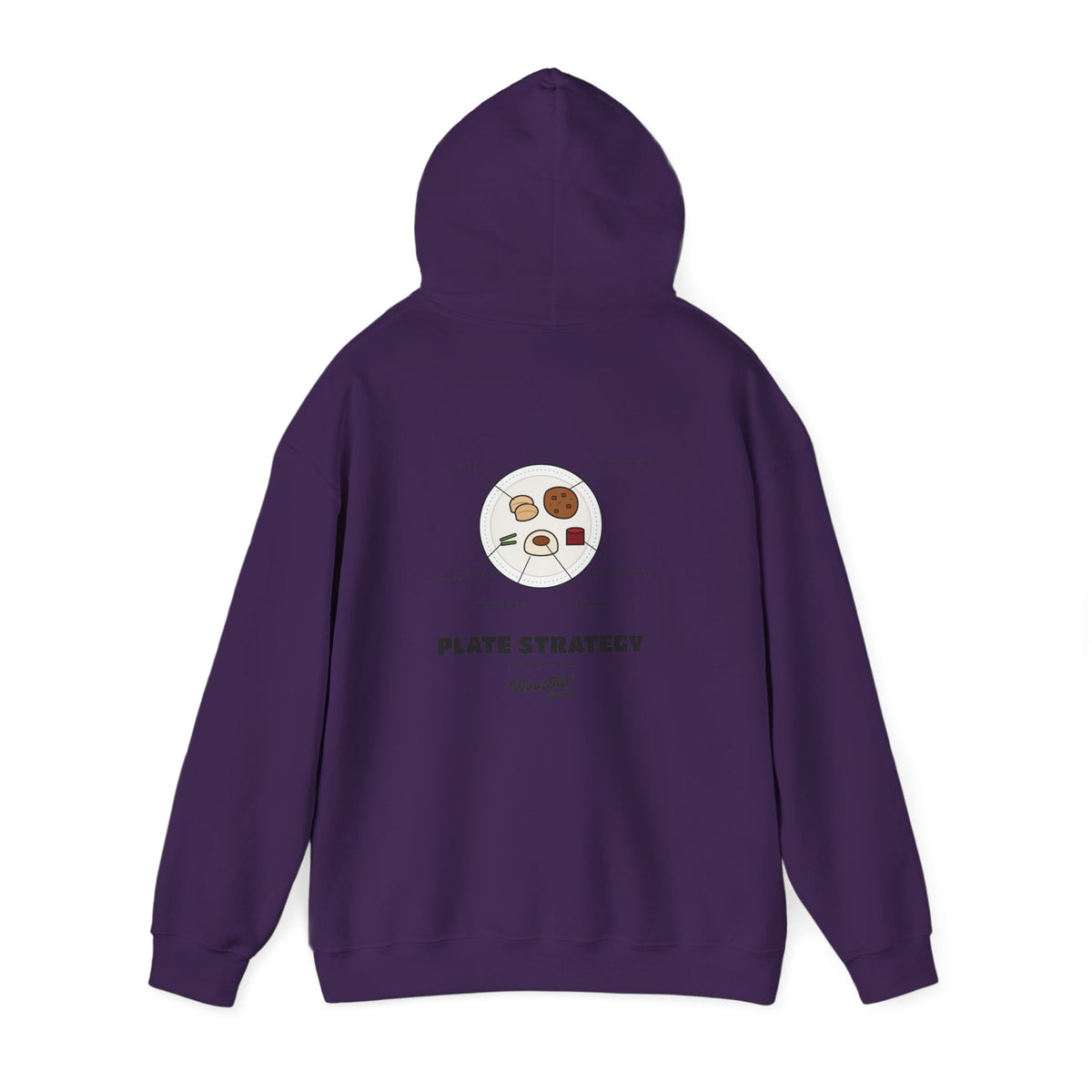 WoozKa Brands Funny Thanksgiving Hoodie, Turkey Dinner Plate Back Print