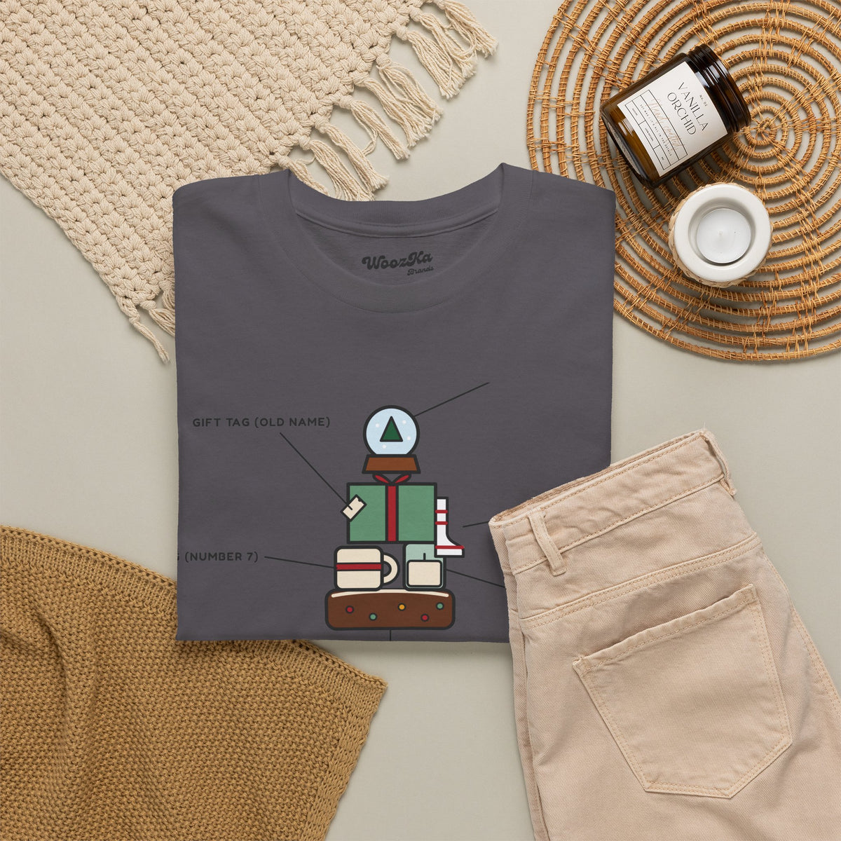 WoozKa Brands Funny Christmas T-Shirt, Regift Office Party Front Print