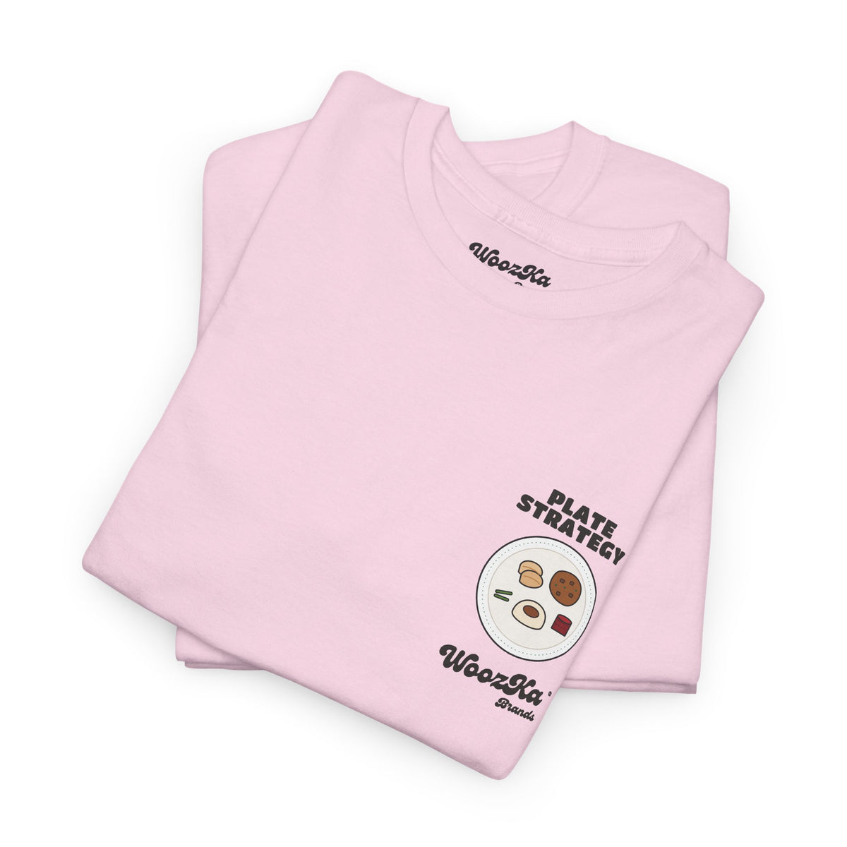 WoozKa Brands Funny Thanksgiving T-Shirt, Turkey Dinner Plate Back Print