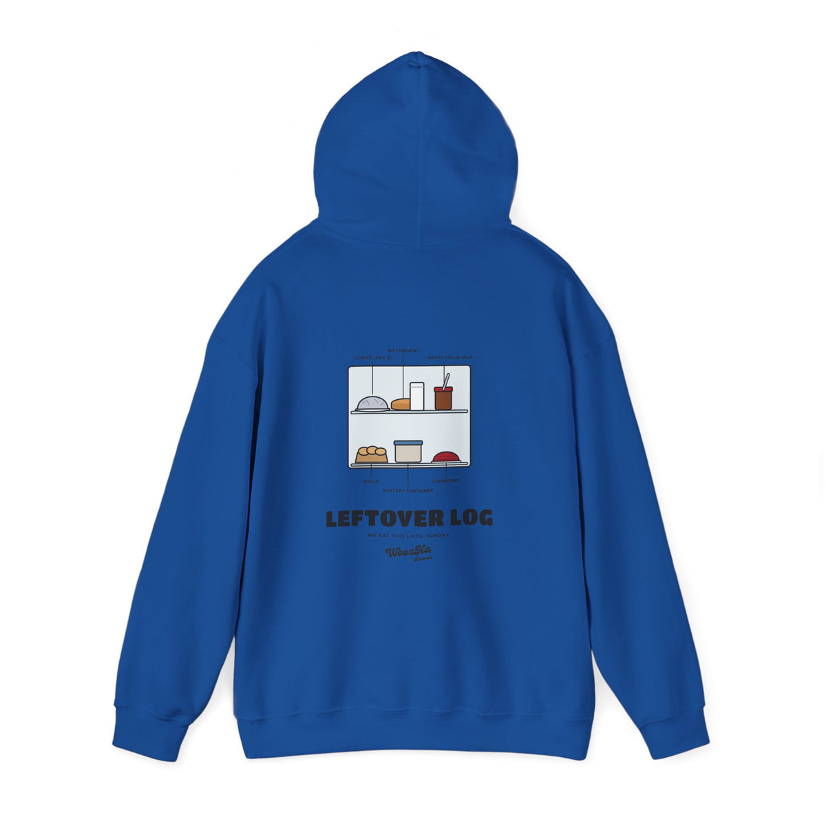 WoozKa Brands Funny Thanksgiving Leftovers Hoodie, Turkey Pie Back Print
