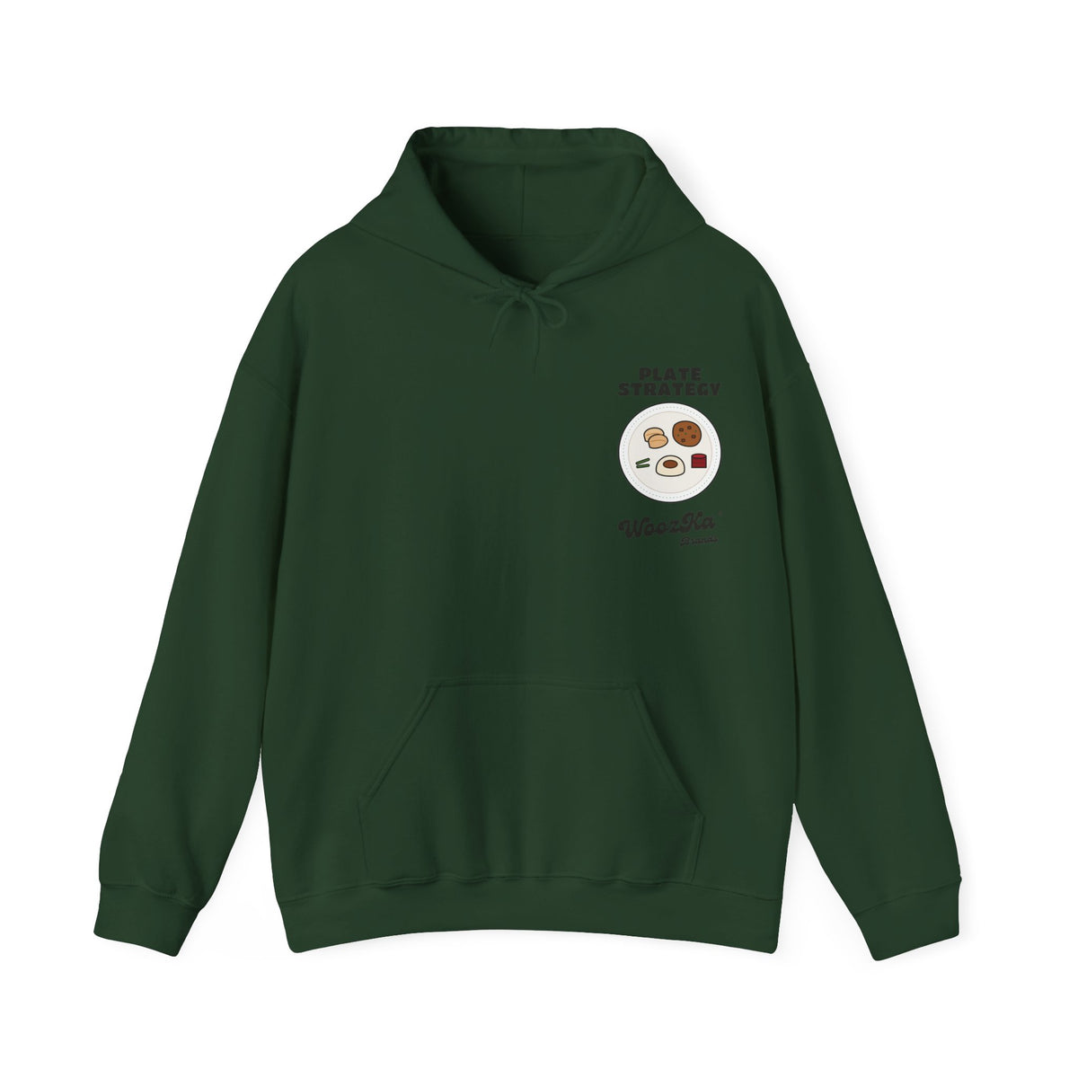 WoozKa Brands Funny Thanksgiving Hoodie, Turkey Dinner Wide Back Print
