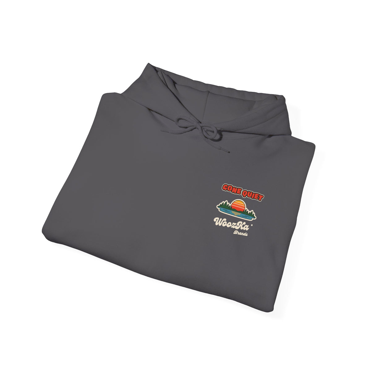 WoozKa Brands Retro Sunset Lake Hoodie, Nature Outdoors Wide Back Print