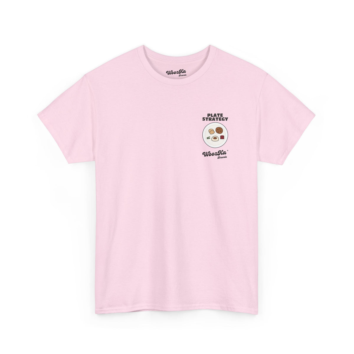 WoozKa Brands Funny Thanksgiving T-Shirt, Turkey Dinner Plate Back Print