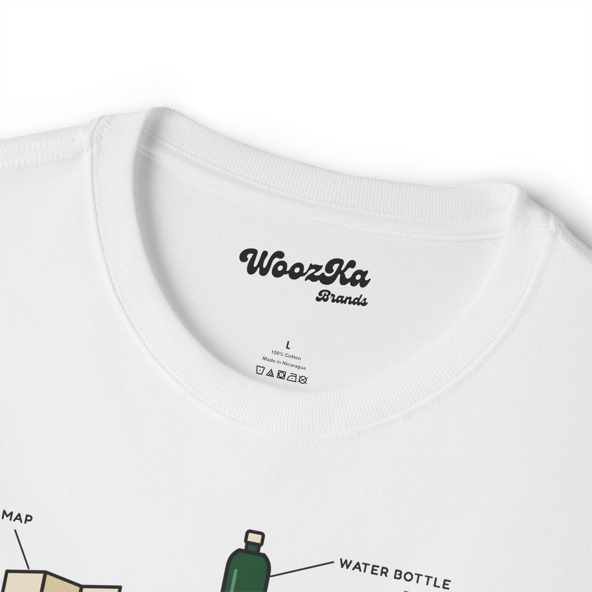 WoozKa Brands Hiking Oversized Tee, Backpacking Gear List Front Print