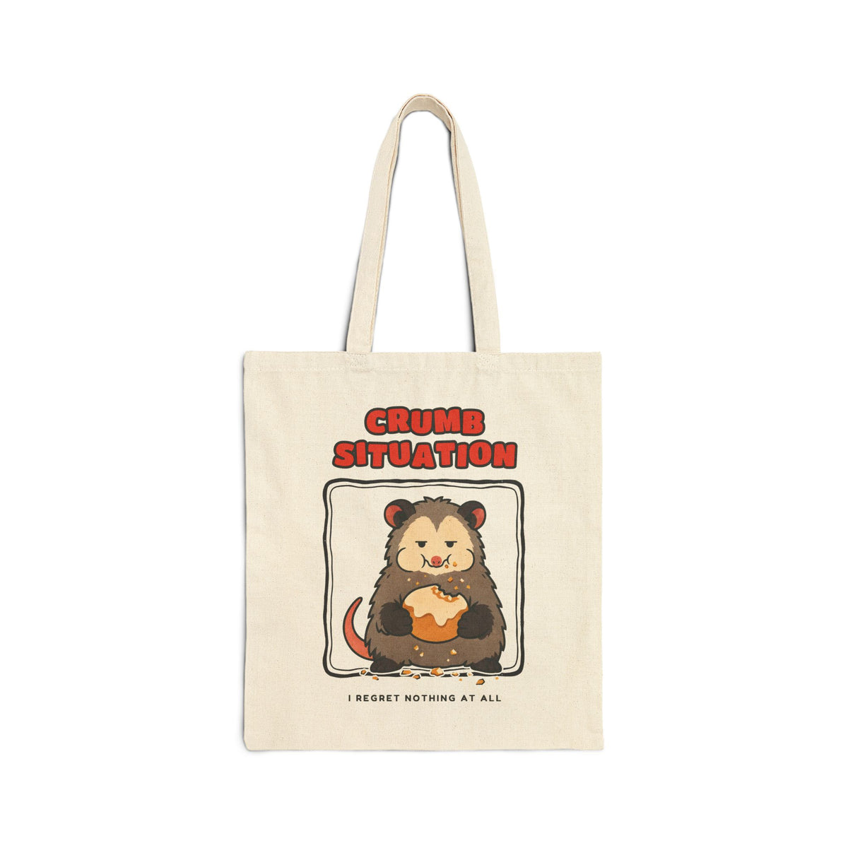 WoozKa Brands Funny Possum Tote Bag, Cute Opossum Pastry Canvas Tote