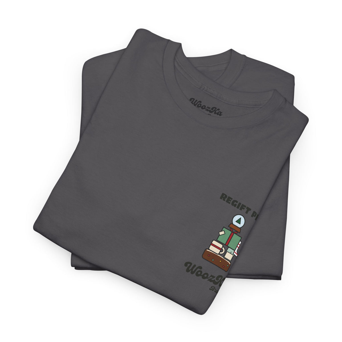 WoozKa Brands Funny Christmas T-Shirt, Regift Office Party Back Print
