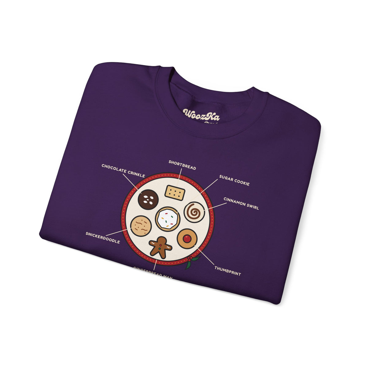 WoozKa Brands Christmas Cookie Sweatshirt, Holiday Baking Front Print