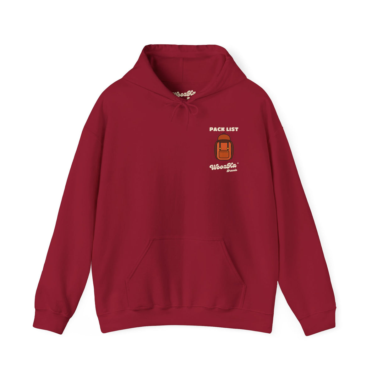 WoozKa Brands Hiking Hoodie, Backpacking Gear List Back Print