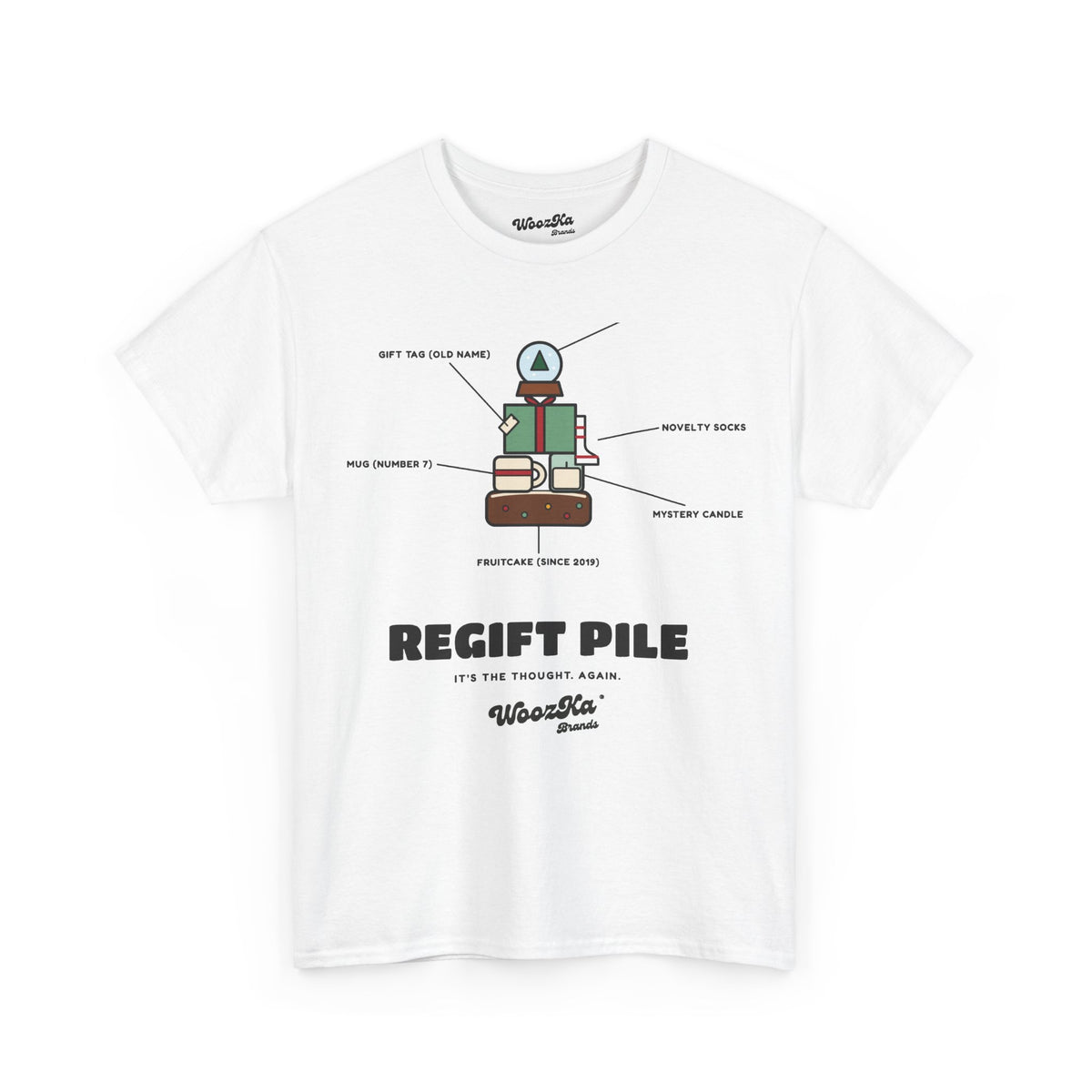 WoozKa Brands Funny Christmas T-Shirt, Regift Office Party Front Print
