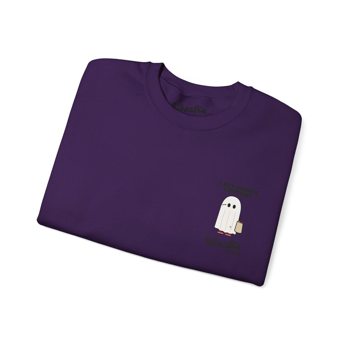 WoozKa Brands Lazy Halloween Costume Sweatshirt, Funny Ghost Back Print