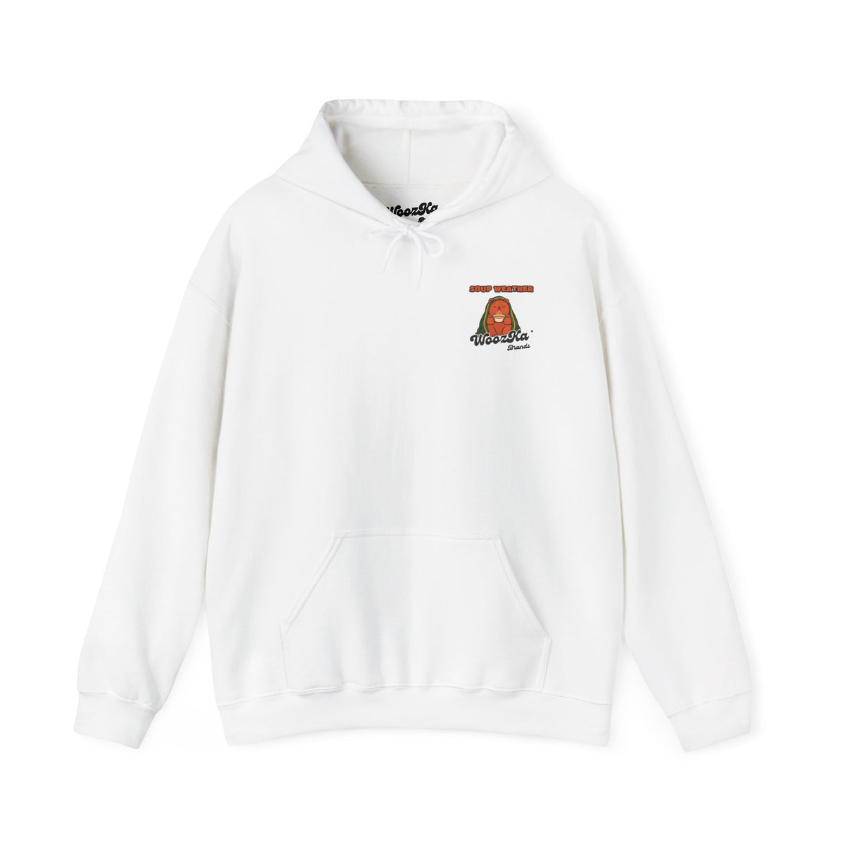 WoozKa Brands Cute Bear Fall Hoodie, Cozy Soup Lover Wide Back Print
