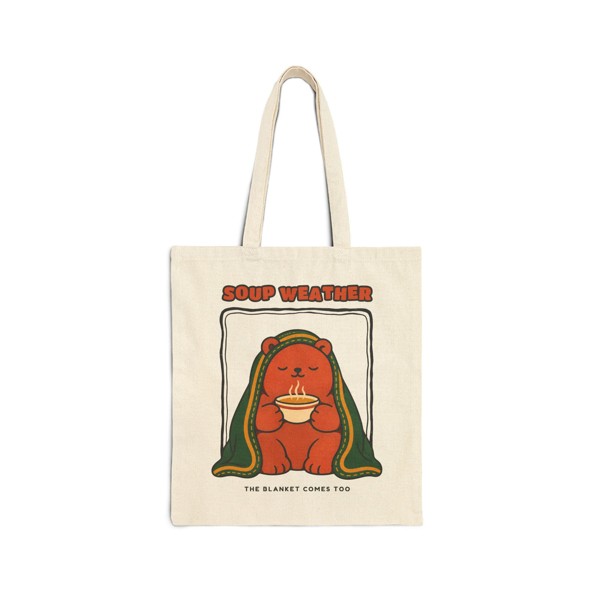 WoozKa Brands Soup Weather Bear Canvas Tote Bag